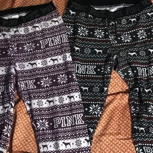 Pink Victoria secret sleepers/leggings
